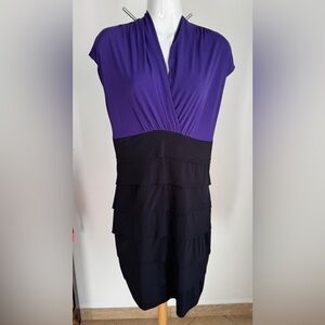Carole Little Purple and Black Midi Dress